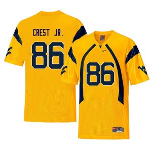 Men's West Virginia Mountaineers NCAA #86 William Crest Jr. Yellow Authentic Nike Retro Stitched College Football Jersey GZ15F55ZL